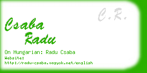 csaba radu business card
